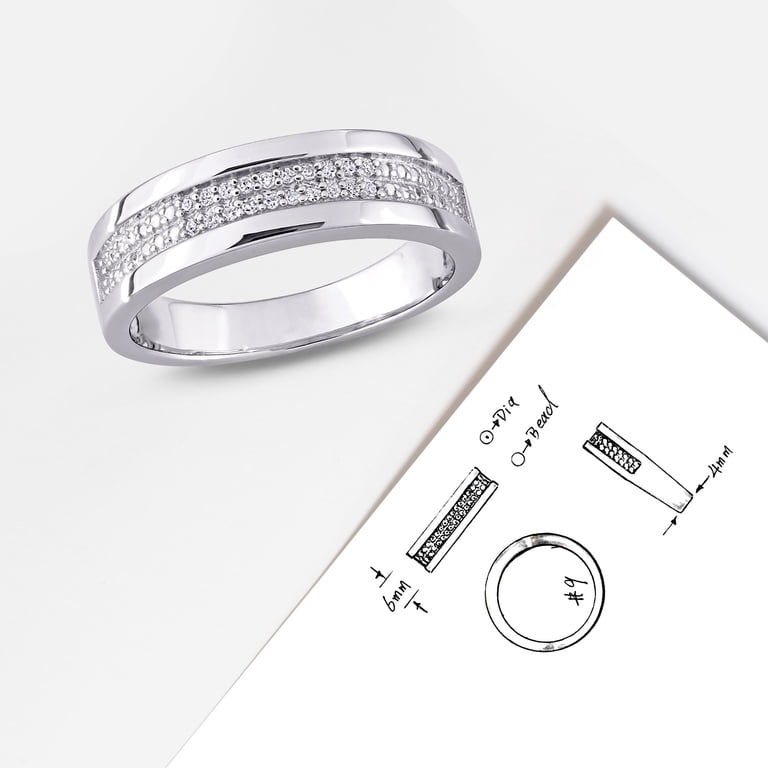 mens silver dress rings Silver Moissanite Engagement Ring / Silver Mens Rings 9.5