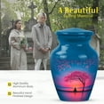 thumbnail image 3 of MUKTIVE Cherry Blossom Funeral Urns for Ashes Adult Man, Keepsake Blue Memorial Urn for Ashes for Women, Meditation Burial Urns for Adult Male, Sunrise Cremation Urn, 3 Inch, 3 of 7