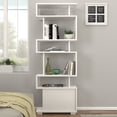 thumbnail image 2 of DORPEK, 6-Tier S-Shaped Bookshelf, 64" Storage Display Unit, Free Standing Open Shelf Bookcase, Balance Bookcase White, Modern Shelving Unit, 1 Package, 2 of 9