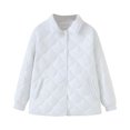 thumbnail image 2 of Parkas de manga larga para mujer, chaquetas acolchadas cálidas para mujer, chaqueta acolchada lisa de manga larga con estampado floral, abrigos con bolsillos, blusa para mujer, 2 of 9