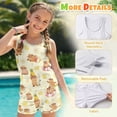 thumbnail image 7 of Psesaysky Hawaii Capybara Pineapple Girls Tankini Swimsuit 2 Piece Bathing Suits for Girls Plumeria Print Round Neck Swim Tank Top and Drawstring Bottoms for 6-15Y, 7 of 7