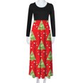 thumbnail image 4 of Vestidos de Navidad Para Mujer Estampado de Árbol de Navidad Manga Larga Cuello Redondo Vestido Largo Playa Casual Maxi Sundress Odeerbi ODB203019, 4 of 6