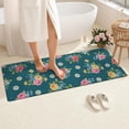 thumbnail image 4 of Pioneer Flower Floral Print Pattern Bathroom Rugs Mat, Non Slip Microfiber Bathroom Rug with Rubber Backing, Soft Mats for Bathroom Floor Tub Shower, 24"x60", 4 of 5