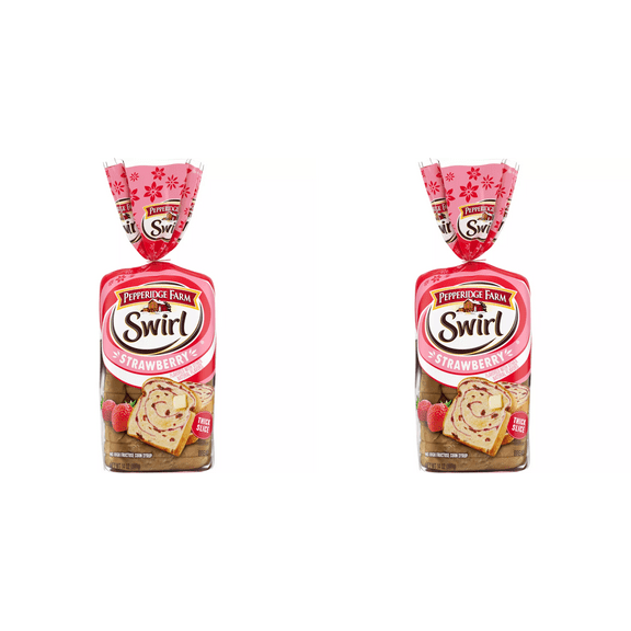 Pepperidge Farm Strawberry Flavored Swirl Sliced Bread, 14 oz pack of 2