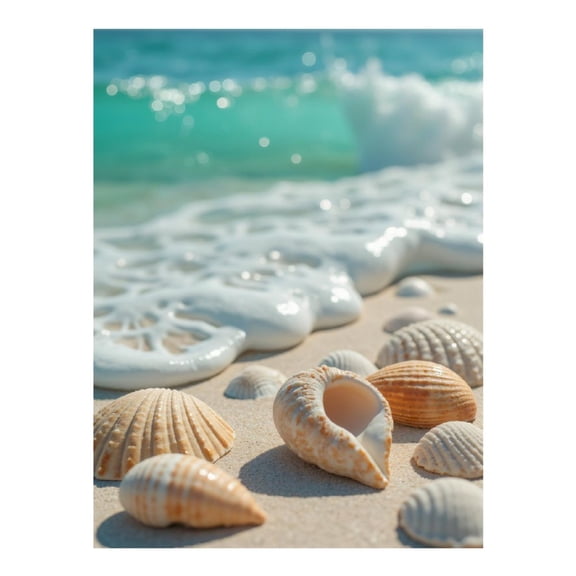 Diamond Art Kit for Adults, Seashells Beach Waves Ocean Coast Diamond Painting for Adults Beginners, 5D DIY Diamond Art Painting Kits, Colorful Diamond Painting Craft for Home Decor 12x16