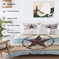 thumbnail image 3 of Retro Texas Star Duvet Cover Set Full Size, Country Star 4 Piece Soft Microfiber Bedding Set with 1 Duvet Cover, 1 Flat Sheet, 2 Pillowcases, 3 of 9