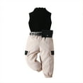 thumbnail image 1 of Hiiyo Infant Girls Outfits Sleeveless Ribbed Tank Top Cargo Pants with Belt, Sizes 12M-5T, 1 of 8