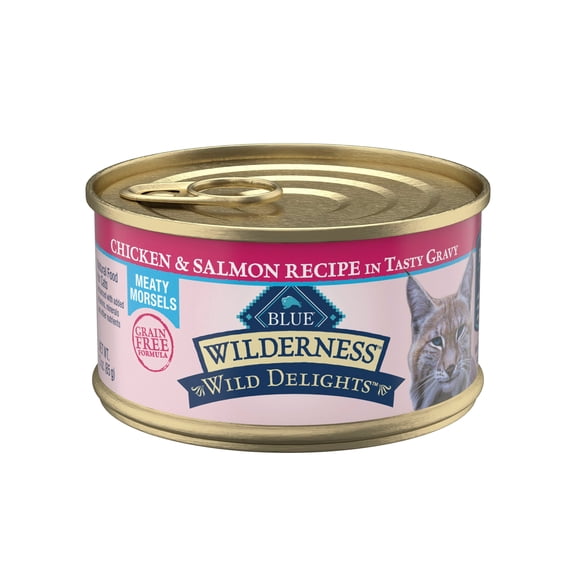 Blue Buffalo Wilderness Wild Delights Wet Cat Food, Chicken & Salmon, 3-oz. Can