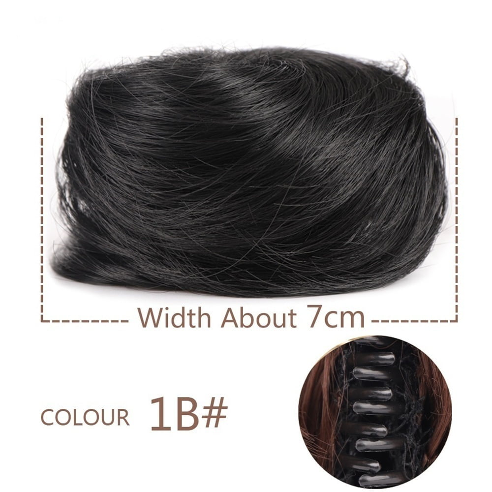 Space Buns Hair Pieces Synthetic Claw Clip in Mini Hair Scrunchies Extension