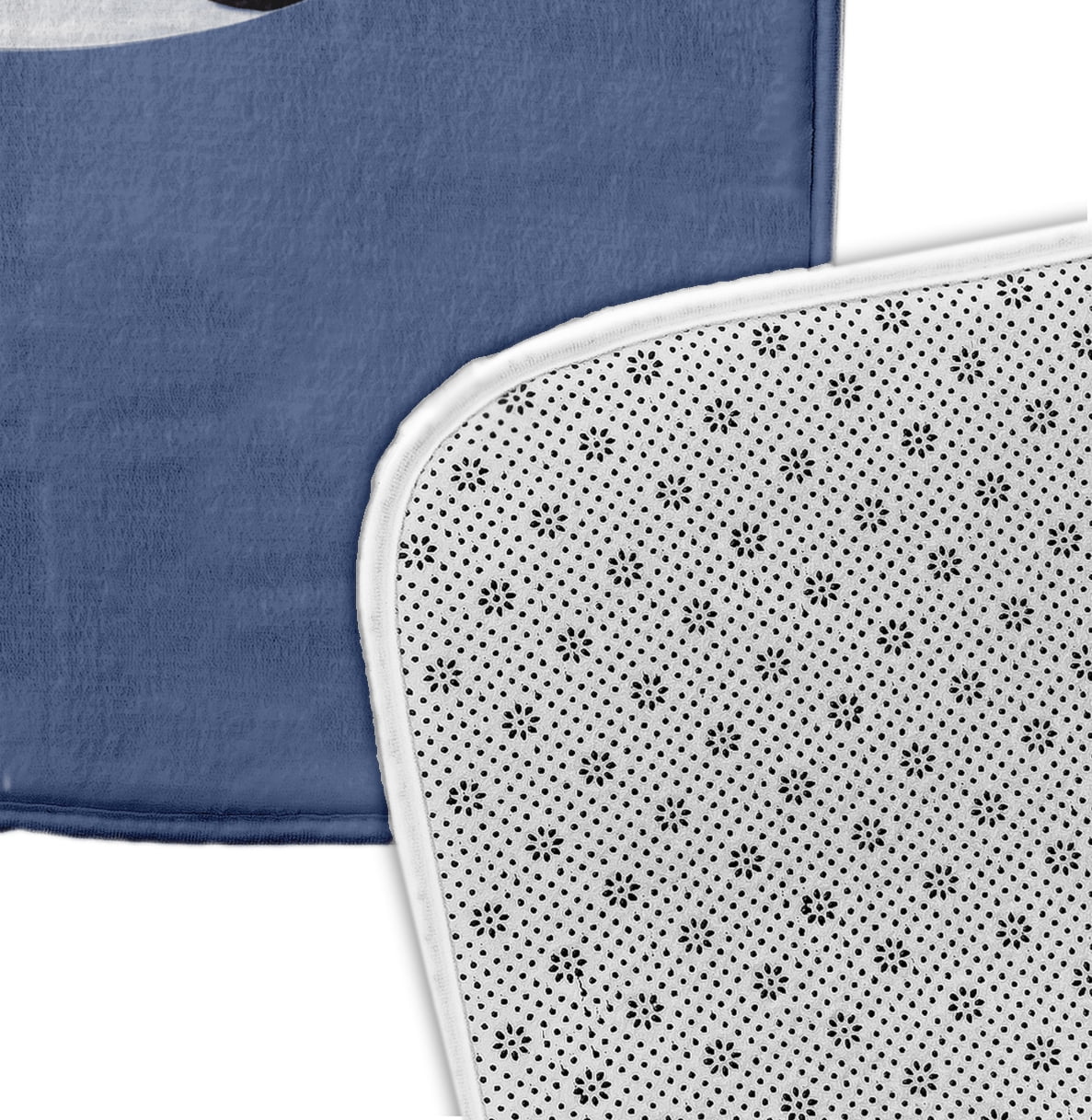 Simply Daisy 34" x 21" Plush Microfiber Blue Soccer Ball Bath Mat