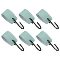 Uxcell 6 Pcs PU Leather S Hooks, Multifunctional S Shaped Hooks for Hanging Coat Towel Camping Kitchen Bathroom Handle, Blue