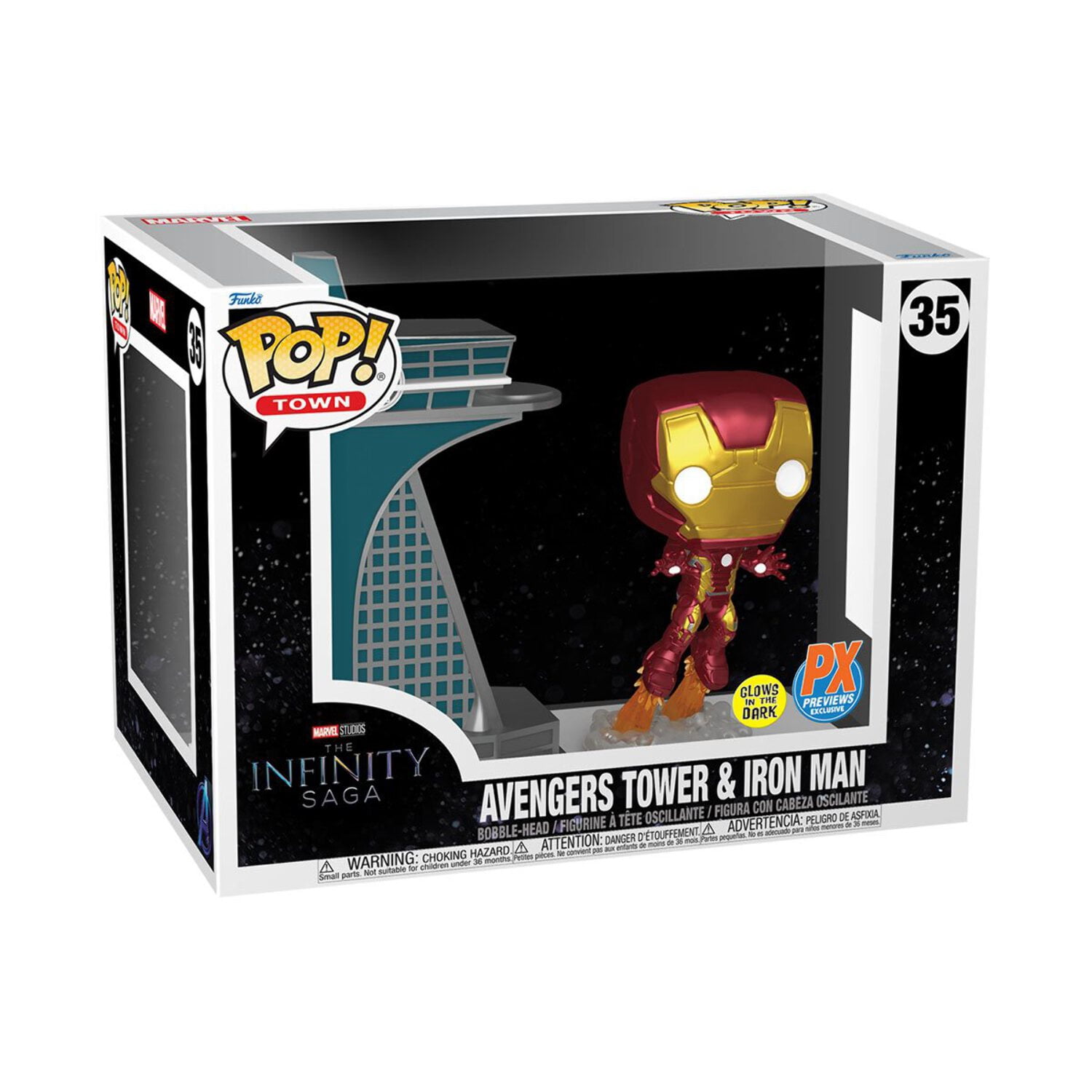 Avengers 2 Iron Man with Tower GITD Pop! Town, Not Mint