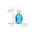 thumbnail image 3 of Real 14kt Yellow Gold 9x7mm Oval Blue Topaz pendant; for Adults and Teens; for Women and Men, 3 of 3