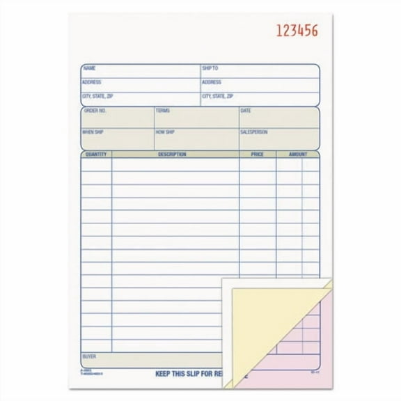 Sales Order Book, Three-Part Carbonless, 5.56 X 7.94, 1/page, 50 Forms | Bundle of 2 Each