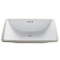 KRAUS Elavo 23-inch Rectangular Undermount White Porcelain Ceramic Bathroom Sink with Overflow