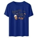 thumbnail image 4 of Tops Para Mujer Salir Tops Moda Casual Verano Cuello Redondo Ocio Manga Corta Impresión de Acción de Gracias Odeerbi  ODB150635, 4 of 5