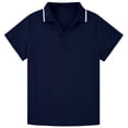 thumbnail image 5 of Aideaone Boys Polo Shirt Solid Color V-Neck Casual Short Sleeve Shirts for Boys Size 7-14T, 5 of 7
