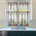 thumbnail image 2 of 3-Piece Thanksgiving Kitchen Curtain Set - Ruffled Valance and Tier Curtains with Rod Pocket, Fresh Fall Harvest Pattern for Farmhouse Kitchen Windows Decor, 54"x18" + 27.5"x36"x2, 2 of 5