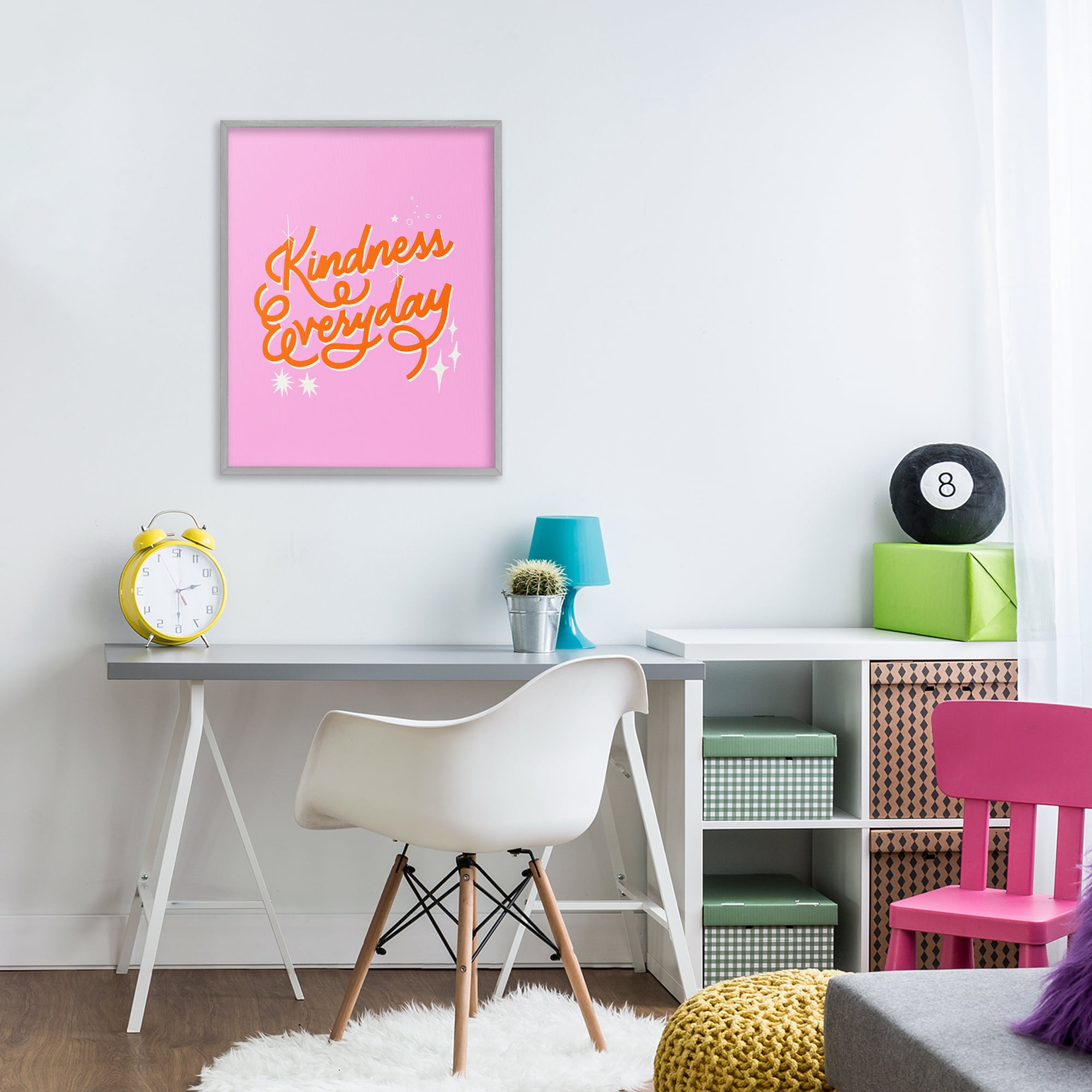 Stupell Industries Cursive Kindness Everyday Gray Framed Giclee Art, design by Indira Prieto | IndySign