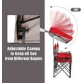 thumbnail image 3 of Double Camping Chair with Canopy Shade, UV Protection, Cooler, Cup Holder & Carry Bag, Folding Portable Lawn Soccer Camp Chair for Adults, 3 of 7