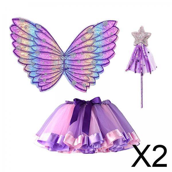 Disfraz de alas de hada,Disfraz de hada con alas de mariposa para niña,Varita de tutú de princesa para niños,regalo de fiesta,Tutús de ballet,ropa de cosplay,,juguete,Suministros