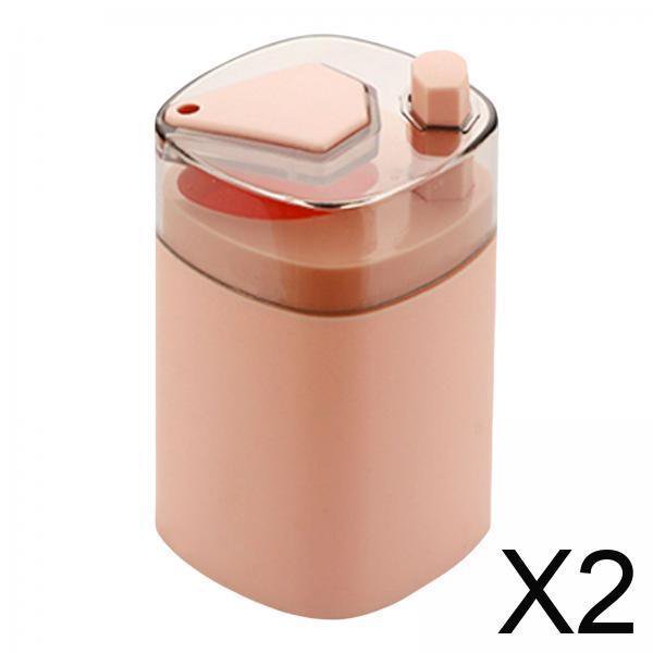 2x Palillero Compacto Para Guardar Palillos De Dientes, Caja De Plástico Para El Hogar, Hotel, Oficina, Color Rosa