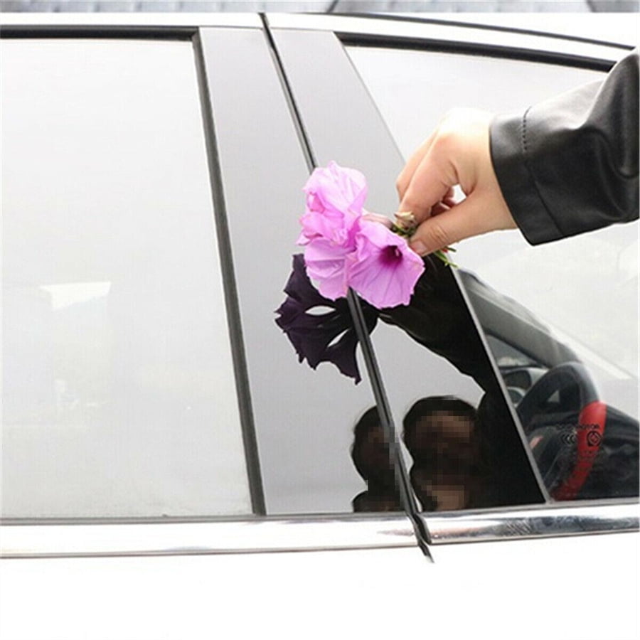 Black Pillar Posts 6PC/Set Door Trim Piano Cover Kit For Dodge Charger