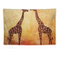 thumbnail image 5 of Orinice  Savannah Tapestry, Illustration Tropic Giraffes Tallest Neck Animal Mammal in Retro Vintage Print, Wide Wall Hanging for Bedroom Living Room Dorm, 80" X 60", Orange 60x40in, 5 of 7