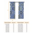 thumbnail image 6 of Vintage Boho Blackout Curtains for Bedroom, Middle Century Bohemia Style Patchwork Blue Thermal Insulated Kitchen Drapes with Grommets, Light Blocking Window Treatment, 2 Panels 42" x 63", 6 of 7