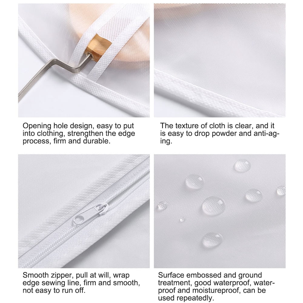 Hanging Garment Bag Lightweight Clear Full Suit Bags Moth-Proof Breathable Dust Cover for Closet Clothes Storage