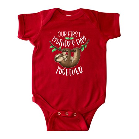 

Inktastic Our 1st Mothers Day Together Cute Mom and Baby Sloth Gift Baby Boy or Baby Girl Bodysuit