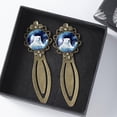 thumbnail image 3 of Starry sky polar bear Copper-Colored Lace Bookmarks: Stainless Steel Book Accessories for Readers and Book Lovers - Set of 2, 3 of 5