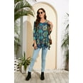thumbnail image 5 of ENMAIN Womens Swing Tunic Tops 3/4 Sleeve Loose T-Shirt Navy Floral Dress Plus Size Flare Shirts M, 5 of 7