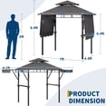 thumbnail image 2 of Heavy Duty Grill Gazebo with Double-Tiered Canopy, Side Shelves, LED Lights, Hooks & Bottle Opener for Patio, Backyard & Garden, 2 of 7