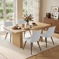 thumbnail image 2 of Hawsaiy Dining Table Set for 6, 78" Farmhouse Dining Table with 6 Upholstered Dining Chairs, Large Kitchen Table Set with Thick Waterproof Top & Metal Leg Chairs for Dining Room(Natural + White), 2 of 8