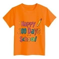 thumbnail image 4 of FAOWME Kid Girls Top 100 Days Of School Shirt For Toddler School T Shirt Kids Happy 100Th Day Tshirt Boys Girls Tees Tops Spring And Summer Clothes,Orange,10-11 Years, 4 of 4