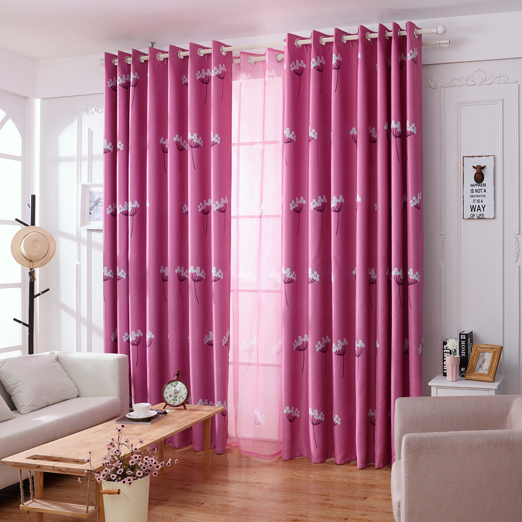 Dandelion Patterns Long Window Door Curtains Living Room Bedroom