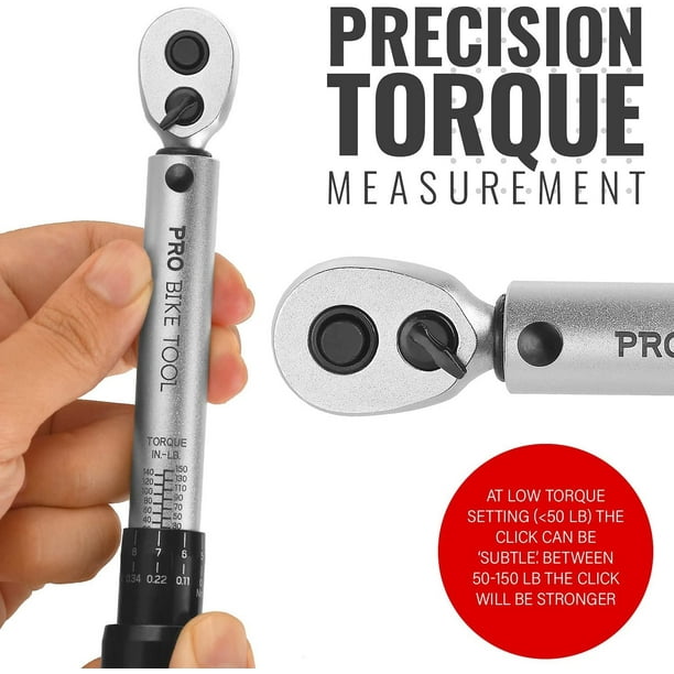 PRO BIKE TOOL 1/4 Inch Drive Click Torque Wrench Set (2 to 20 Nm