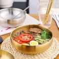 thumbnail image 4 of 304 Stainless Steel Double-Layer Cold Noodle Bowl – Anti-Scald Insulated Korean Style Salad & Soup Bowl – Large Gold/Silver Kitchen Tableware, 4 of 16