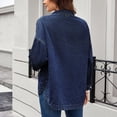 thumbnail image 4 of MaFYtyTPR Women's Denim Jackets Fashion Casual Long Sleeved Button Pocket TurndownCollar Coat with Pocket Slim Comfy Cardigan Jean A-Dark Blue L, 4 of 6