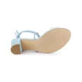 thumbnail image 5 of BLISSFUL STEP Women Lace Up Clear Strap Block Heels Sandals Sky Blue 7, 5 of 7