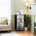thumbnail image 2 of Boho Dresser for Bedroom with 4 Storage Drawers Energy Movement Butterfly Wildflower Vibrant Colors Dressers Chest of Drawers Steel Framed Fabric Closet Organizers for Entryway, 2 of 7