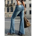 thumbnail image 6 of Aprpith Women's Flare Jeans Stretch Retro Denim With  Silhouette Mid Rise Bootcut Trousers for Regular Sizes, 6 of 8