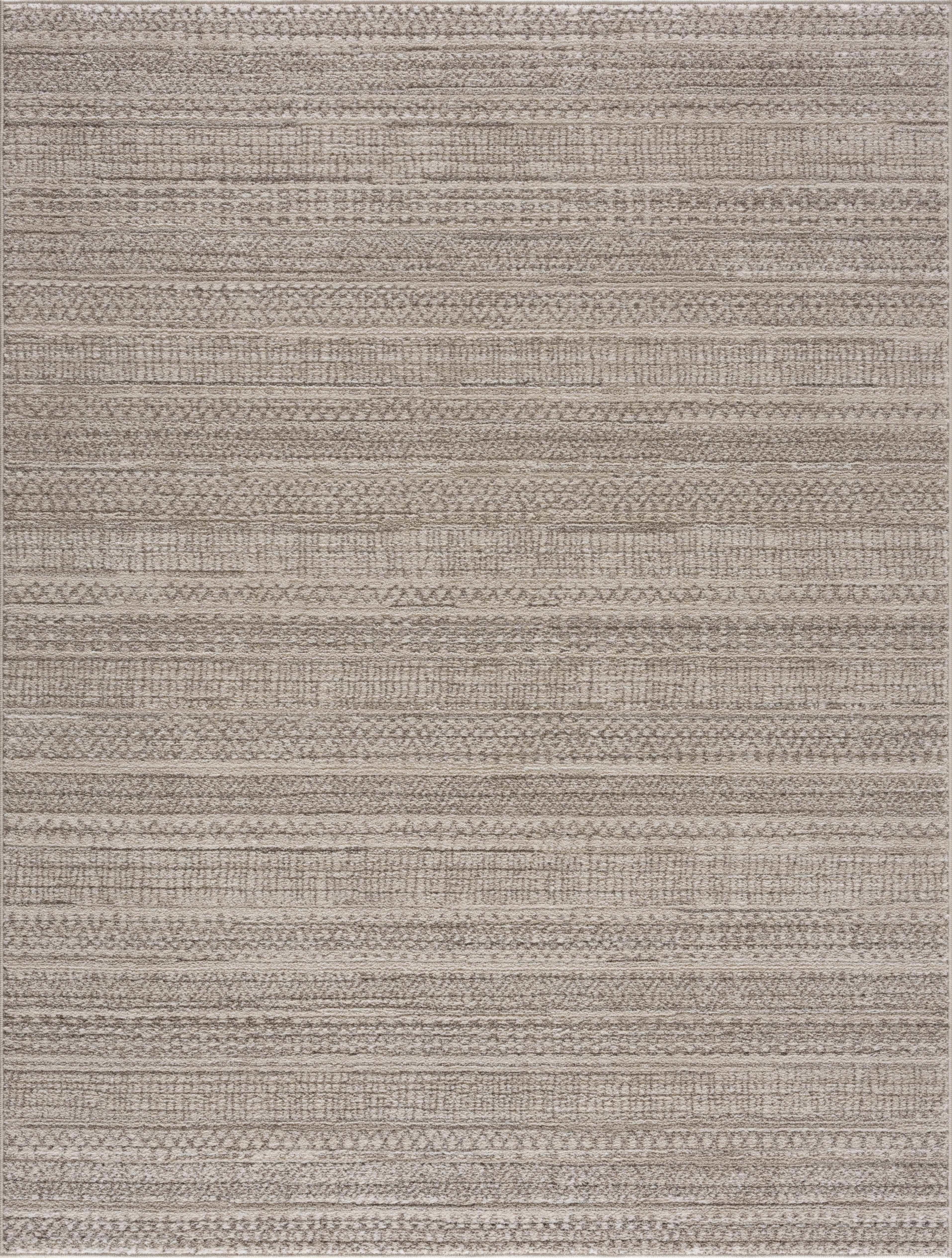 Hauteloom Casablanca Collection Living Room Bedroom Area Rug - Cozy Moroccan Farmhouse Carpet - Brown, Beige - 6'7" x 9'