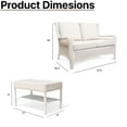 thumbnail image 2 of Krikacy Patio Rattan Loveseat With Coffee Table,HDPE All-Weather HDPE Wicker for Porch Deck,Beige, 2 of 7