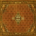 thumbnail image 1 of Ahgly Company Machine Washable Indoor Square Persian Yellow Traditional Area Rugs, 3' Square, 1 of 4