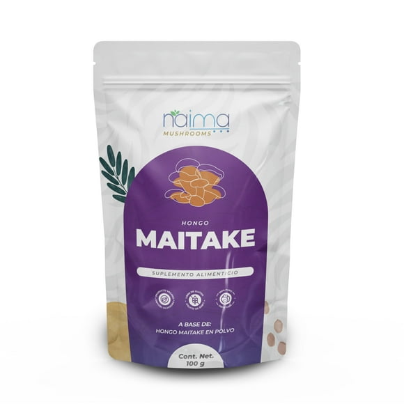NAIMA Hongo Maitake en Polvo, 100 g | Hongo Adaptógeno 100% Puro| Suplemento Vegano, Antioxidante Natural y Bienestar Diario | Sin Aditivos