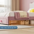 thumbnail image 6 of IDEALHOUSE Bed Frames Twin Platform, Pink White, Scallop Upholstered Headboard, Large Storage Drawer, Wood Slats, No Box Spring, Quiet Metal Support, Easy Assembly, for Small Spaces, 6 of 7
