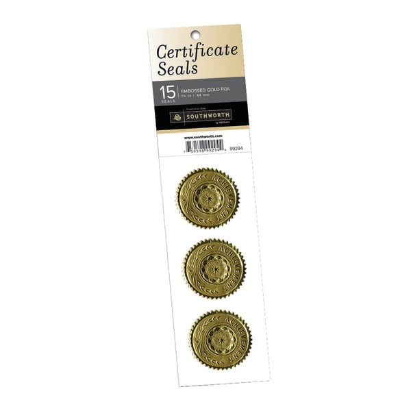 Great Papers! Gold Foil Value Certificate Seals 100/Pack (949351)
