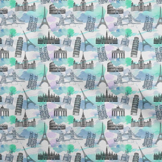 oneOone Silk Tabby Turquoise Blue Fabric Travel Sewing Craft Projects Fabric Prints By Yard 42 Inch Wide